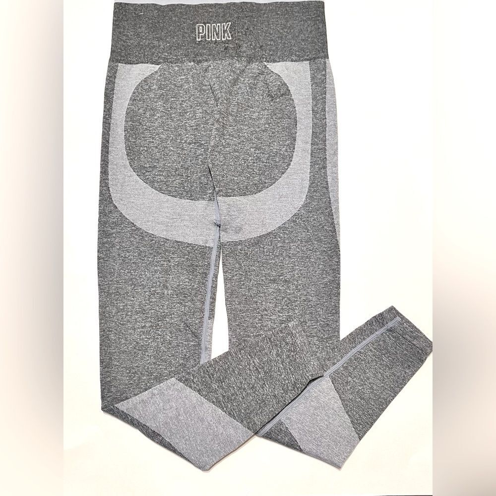 PINK Victoria's Secret Gray Leggings with Mesh and Paneling Size Small